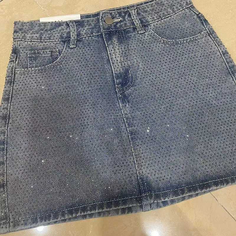BKQU 2025 New Rhine Denim Mini Skirts Women Fashion Party Club s High Waist Jean Skirt Y2K Aesthetic Korean BotXJ250320