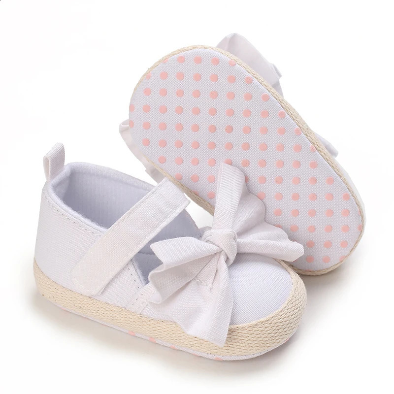 Cute Baby Girls Shoes 0-18M Baby Soft Sole Baby Shoes Cotton Bow Princess Shoes First Walking Shoes Baby Shoes 250319