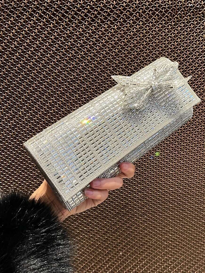 Fashion Shiny Evening Clutch For Women's Wedding Party Banquet Female Crystal Day Long Purse Chain Dia Shoulder Bag 2025