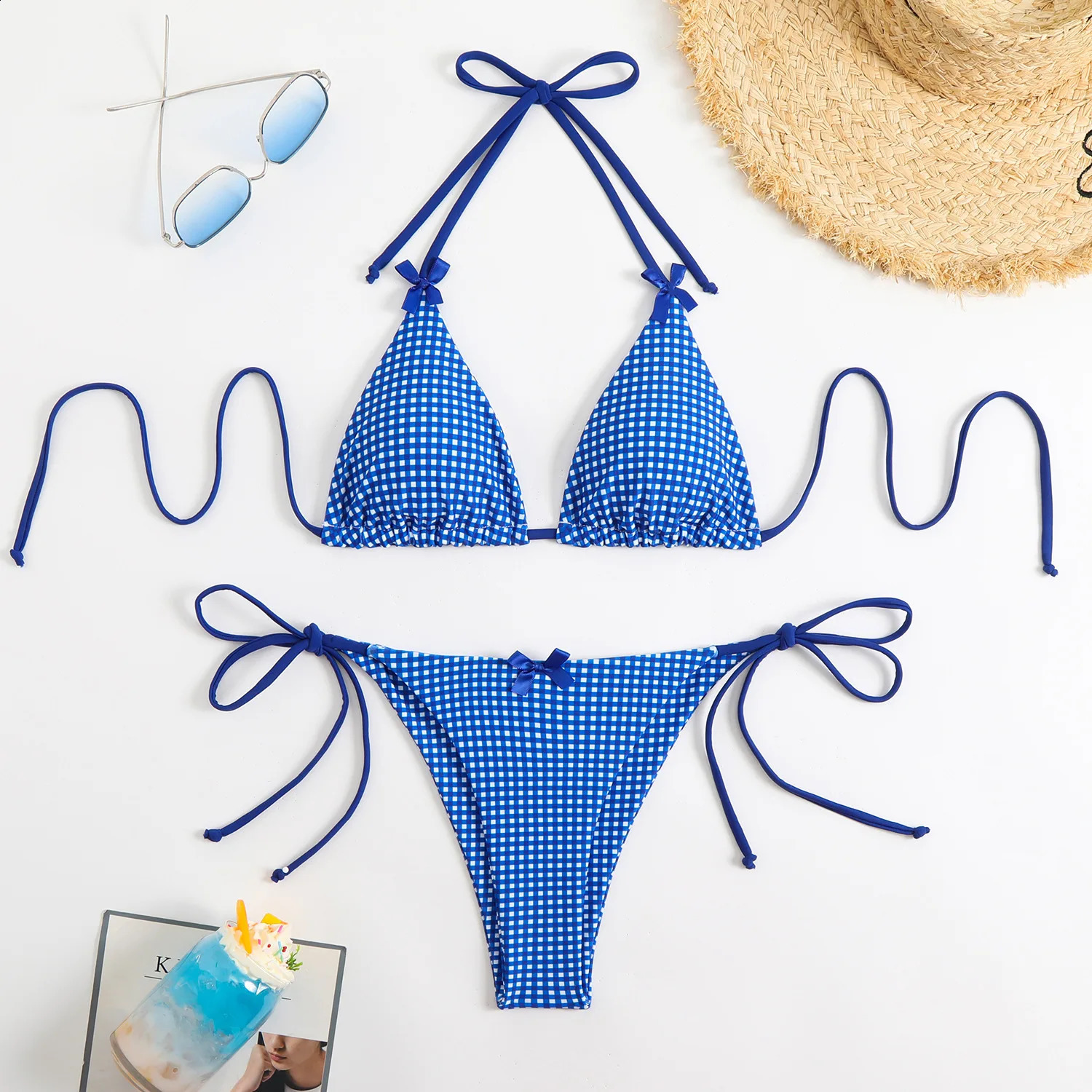 Womens Bikini Two-Piece Split Fresh Print Swimsuit 250319