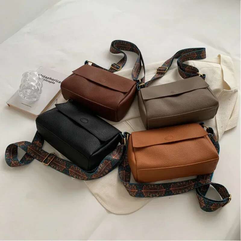 Solid Leather Tote Crossbody For Women 2023 Tend Simple Shoulder Side Bag Quality Female Handbags And Purses