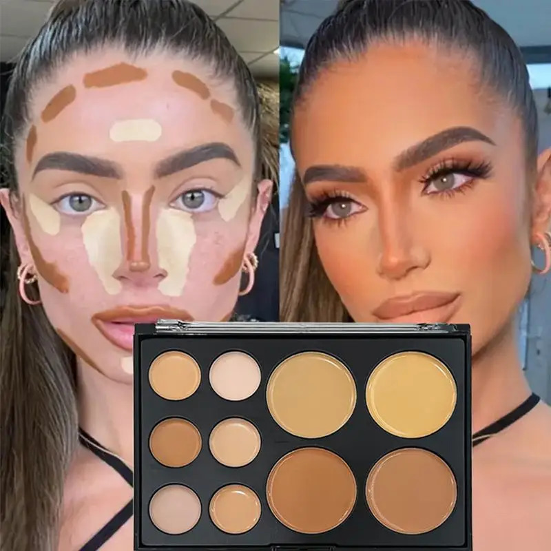 10 Colors Face Contour Cream Palette Color Correcting Concealer Palette Face Bronzer Makeup Highlight Contour Palette 250314