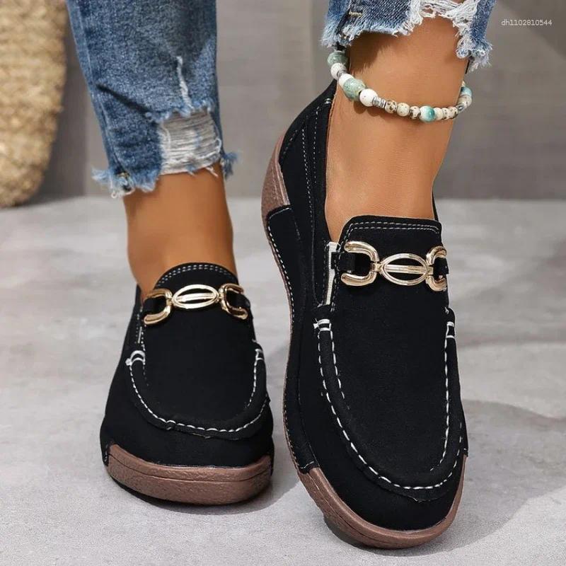 Casual Shoes Women Flat Plus Size 43 Genuine Leather Slipony Low Heels Chaussures Femme Ballet Flats Loafers