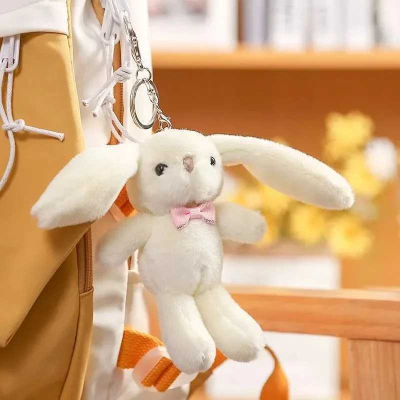1 piece of fashionable rabbit plush keychain toy with long ears rabbit plush doll pendant Kawaii soft keychain bag doll pendant birthday giftXJ250319
