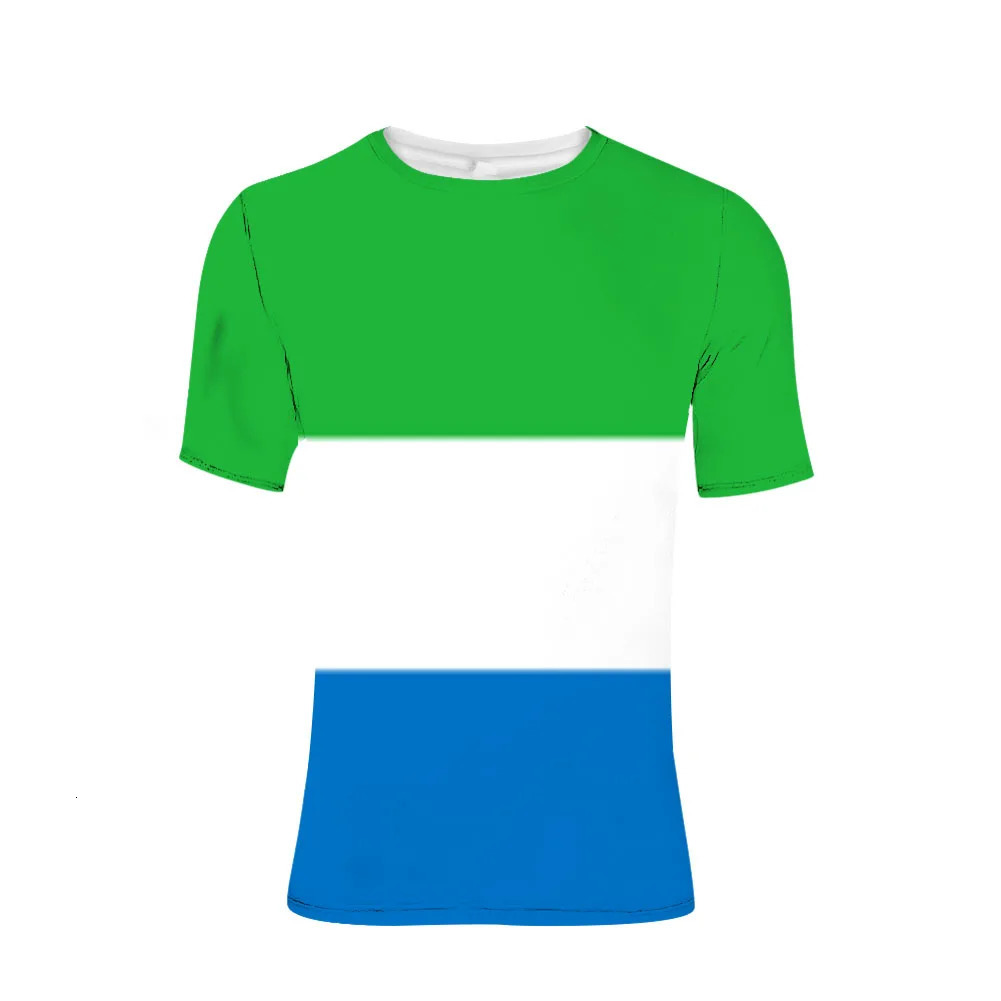 Sierra Leone Youth Student DIY Free Custom Made Name Number T Shirt National Flag Leonean College Print Po Text Clothes 250318