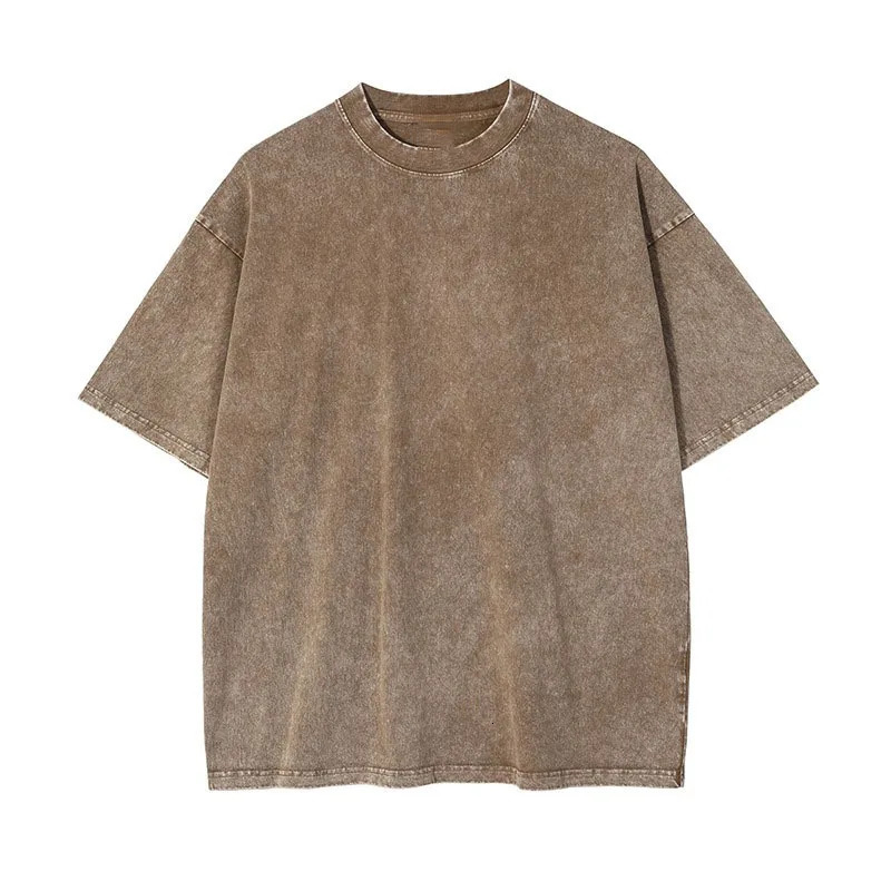 2025 Streetwear Washed Vintage T-Shirts Hip Hop Retro Punk T Shirt Women Tops Cotton Neutral Short Sleeve Acid Wash TShirts 250320