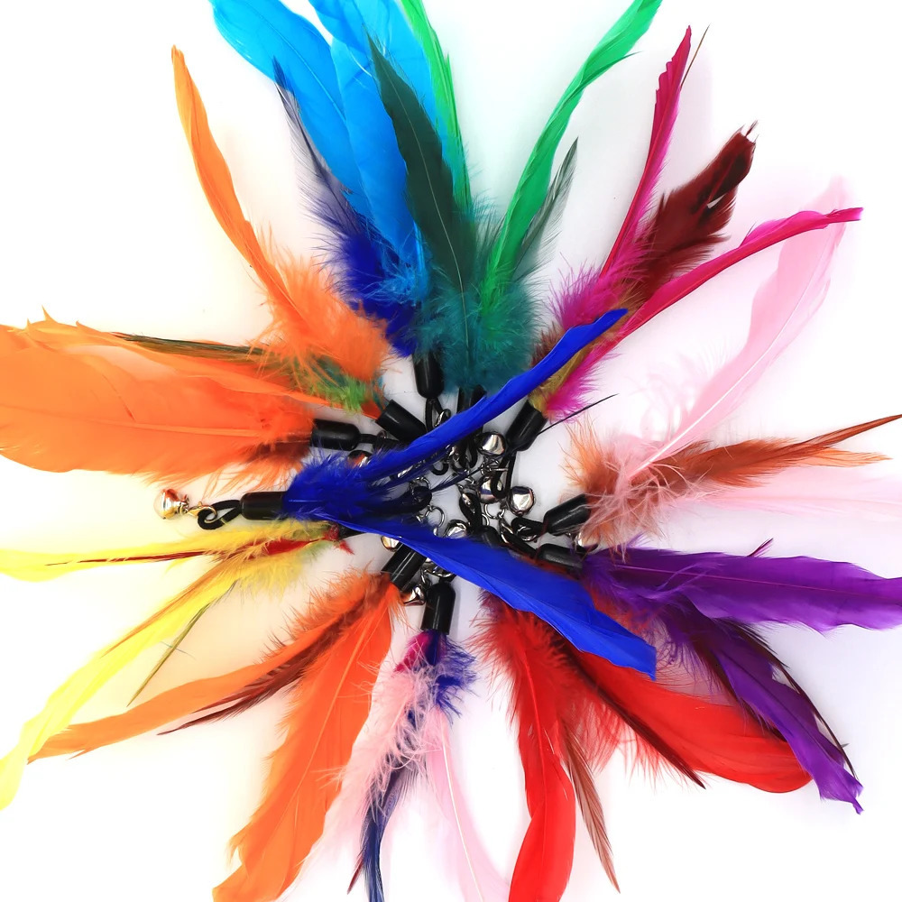 5 cat feather toys interactive toy teasers use bells instead of feathers 250320