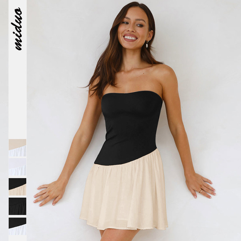 2025 New Hot Selling Women's Dress With Skincare, Patchwork, Color Contrast, Slimming, And High End Feeling