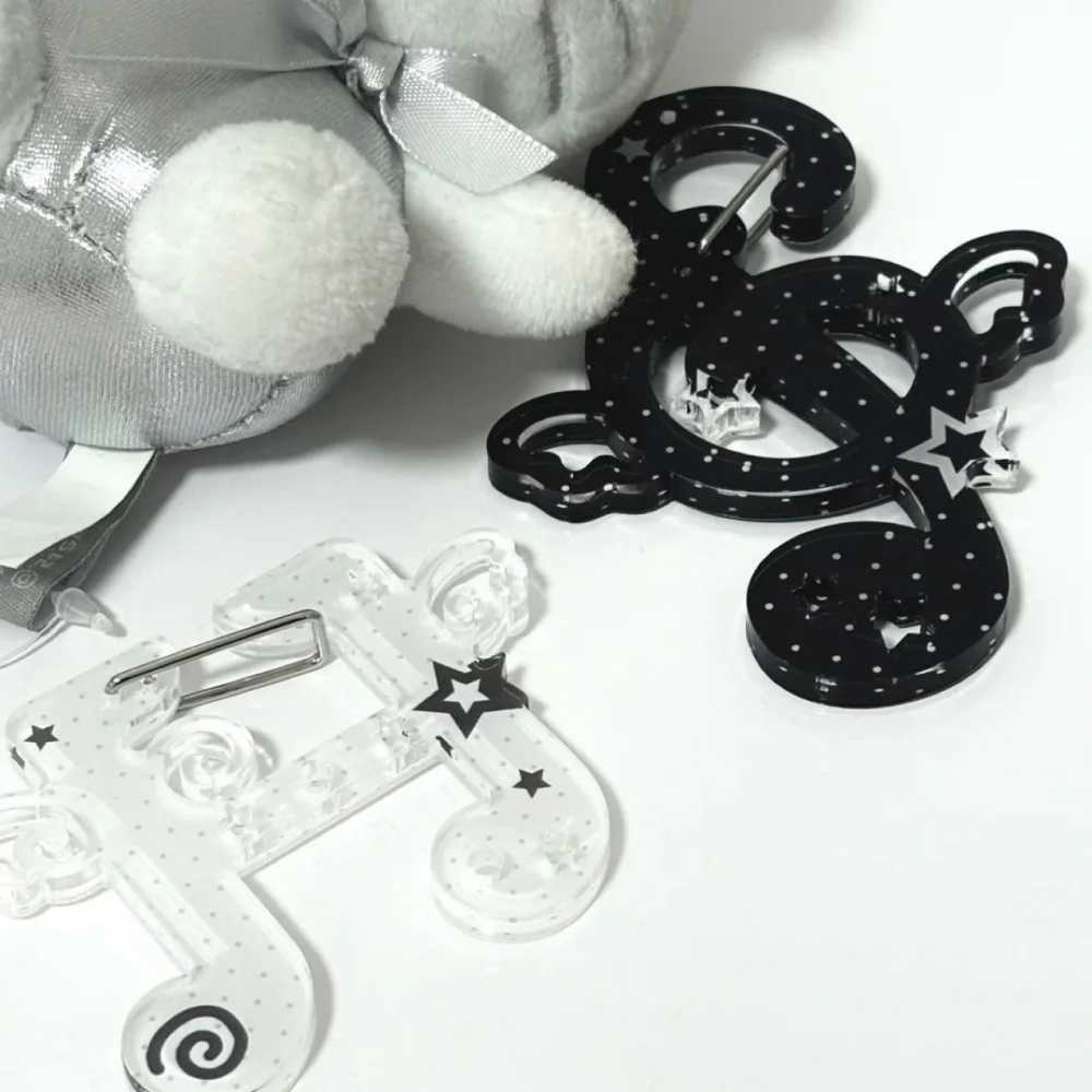 Kawaii black and white note illustration decoration keychain bag charm acrylic pendant backpack pendant decoration giftXJ250319