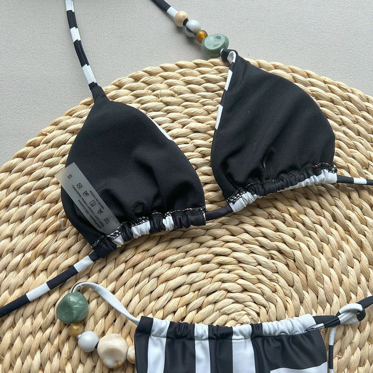 Sexy Striped Bikini Sets Summer Padded Bra and Thong Bathing Suit Womens Swimming Suit Biquinis Two Pieces Suit Beachwear 250319