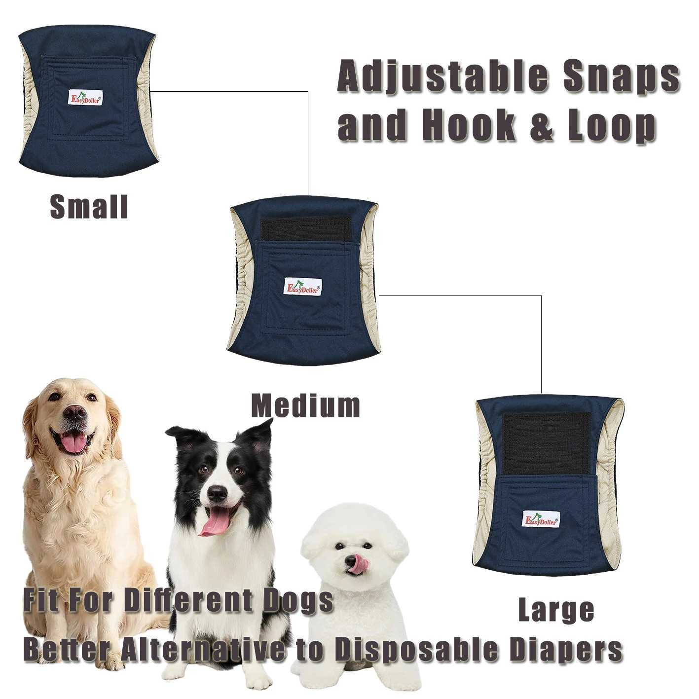 3 pieces of reusable cloth dog diapers puppy underwear environmentally friendly pet care diapers size SML Y250320