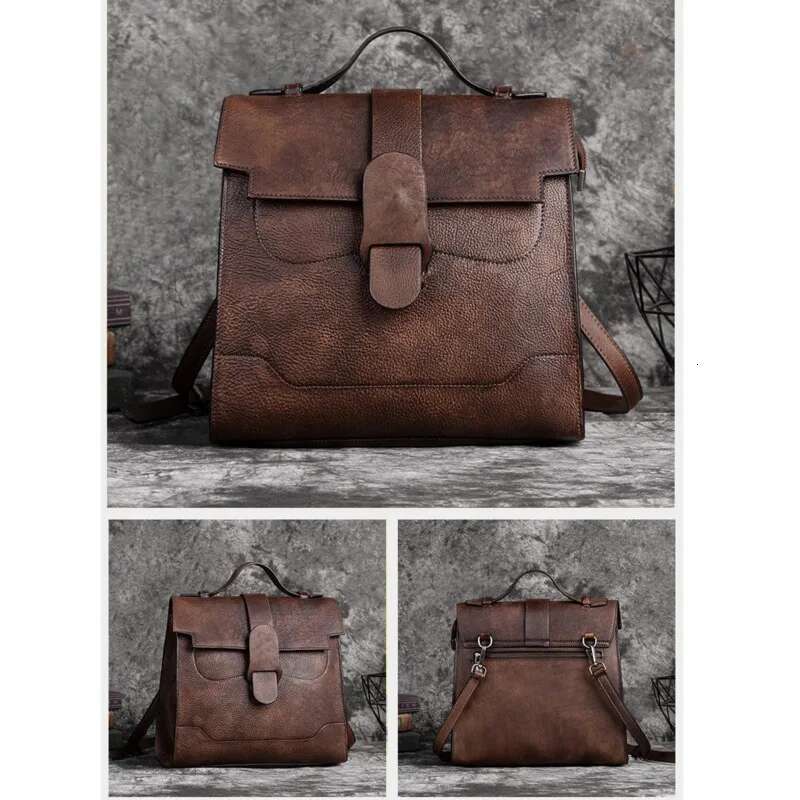 MOTAORA Vintage Genuine Leather Women's For Woman Shoulder Bags 2025 New Hand Painted Ladies Handbag Girls School Bag