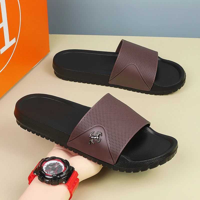 Cforts chanclas mens slippers summer mens genuine sandals Fi mens beach flip sandals unisex soft sandals Y250320