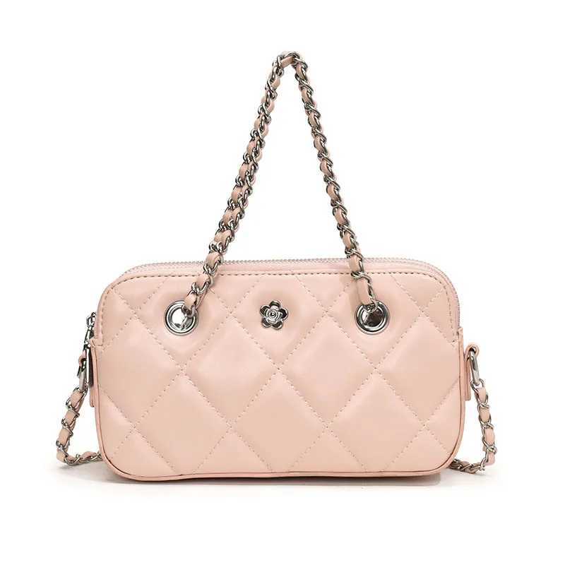 Xiaoxiangfeng Camellia Rhombus Crossbody Bag Womens 2024 New Fashion Versatile Shoulder Bag Commuter Handbag Y250319