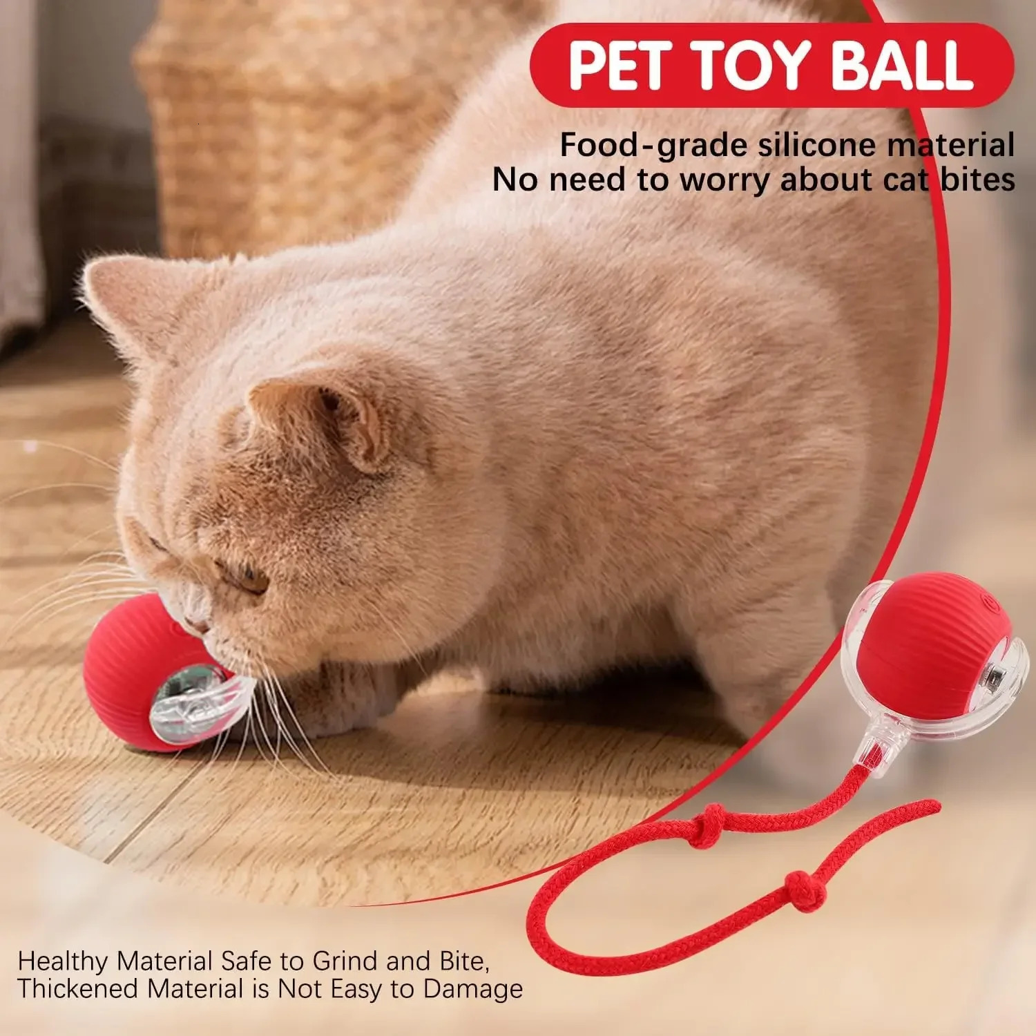 Cat Interactive Ball Toy Automatic Electric Rolling Tail Rechargeable Intelligent Pet Training 250320
