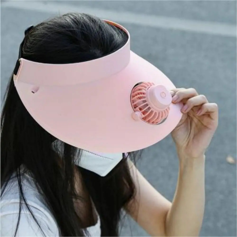 Fan Cap Summer Sun Protection Sun Shading Fan Empty Top Cap Fan Rotatable 3-Speed USB Rechargeable Fan Cap Heat Removal Device 250320