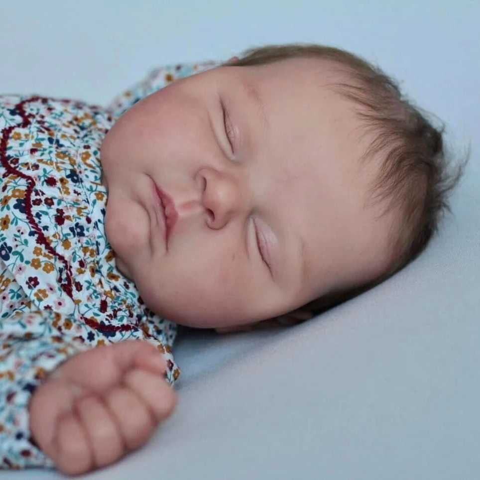 Peaches Soft Body Reborn Sleeping Baby Doll with 3D Skin Multi Layer Painting Touching Doll with Hands and Hair W250320