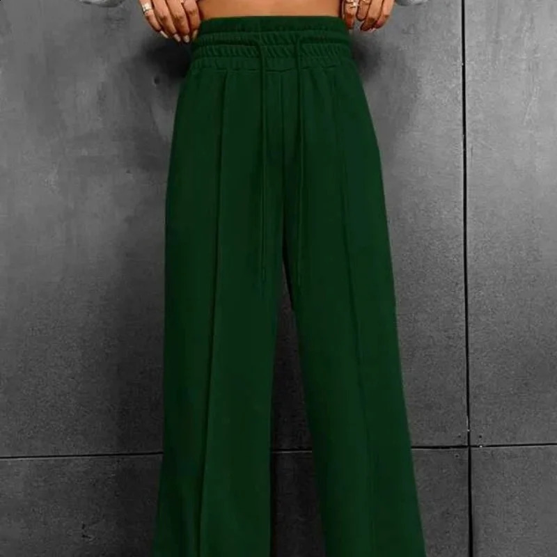 autumn womens sports pants straight and loose fit suitable for sanitary pants wide leg pants outdoor dance casual pants 250314
