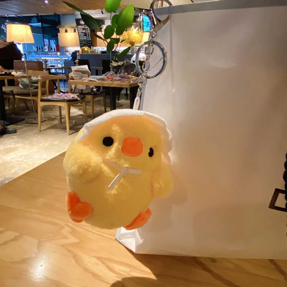 Cute little yellow chicken pendant plush toy doll internet famous chicken mini bag pendant keychain dollXJ250319