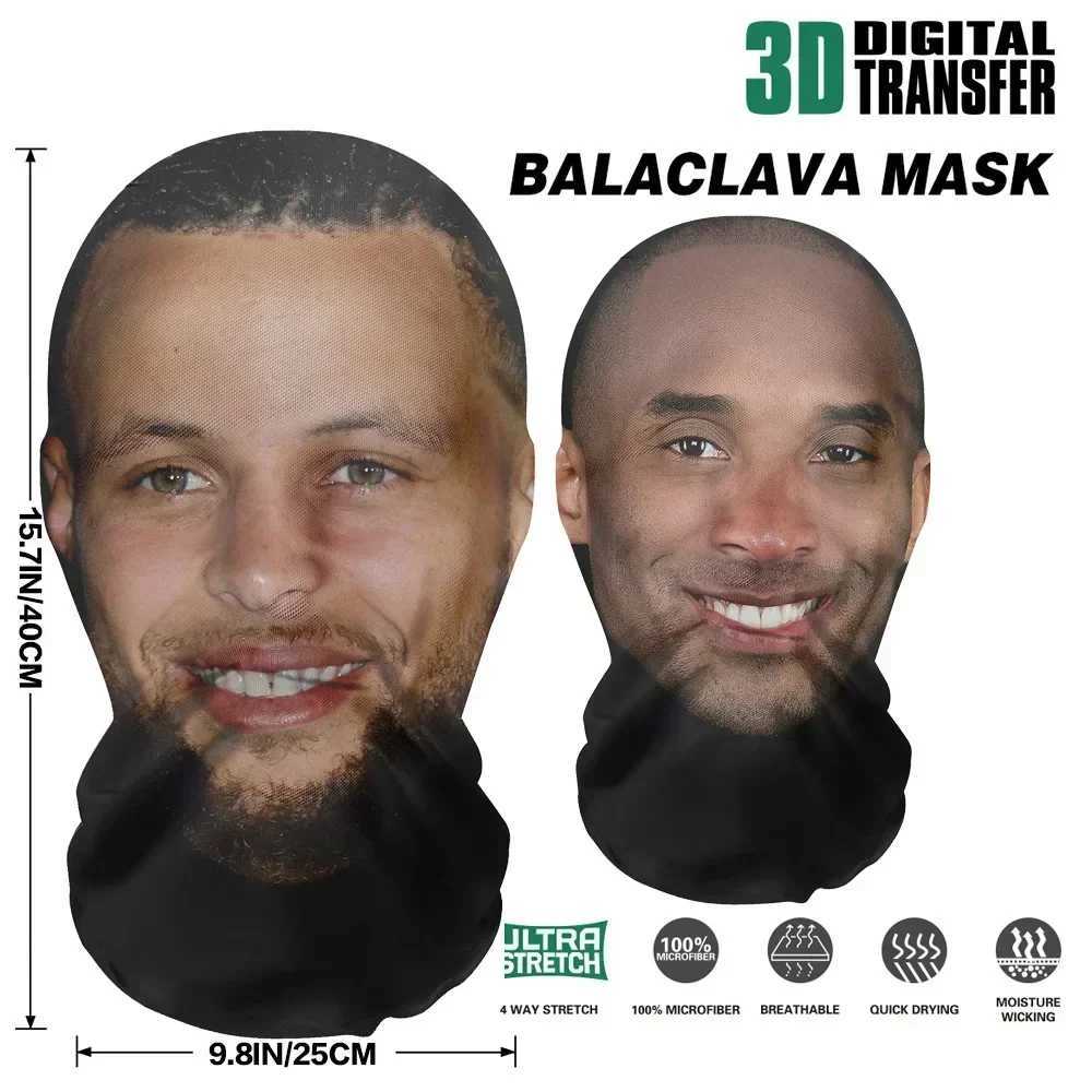 Creative 3D printing full face facial mask is suitable for elastic perspective facial mask suitable for male female and anti face recognition partiesX