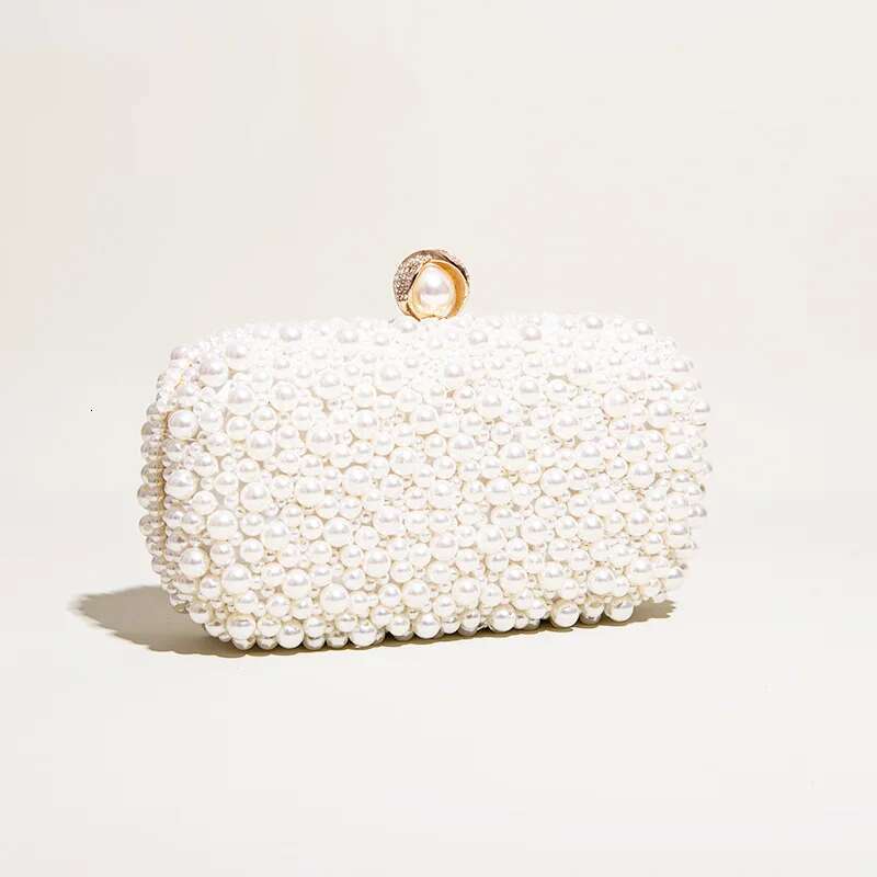 Women Pearl Clutches Noble Crystal Beaded Evening Wedding Clutch With Chain Handbags Designer Bag Party Purse