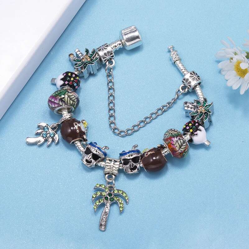 Summer Hot Sale Charm Bracelets Fits DIY Brand Bracelet Bangles For Women Men Kids Bijoux Pulseras Beach Vacation Jewelry Gift