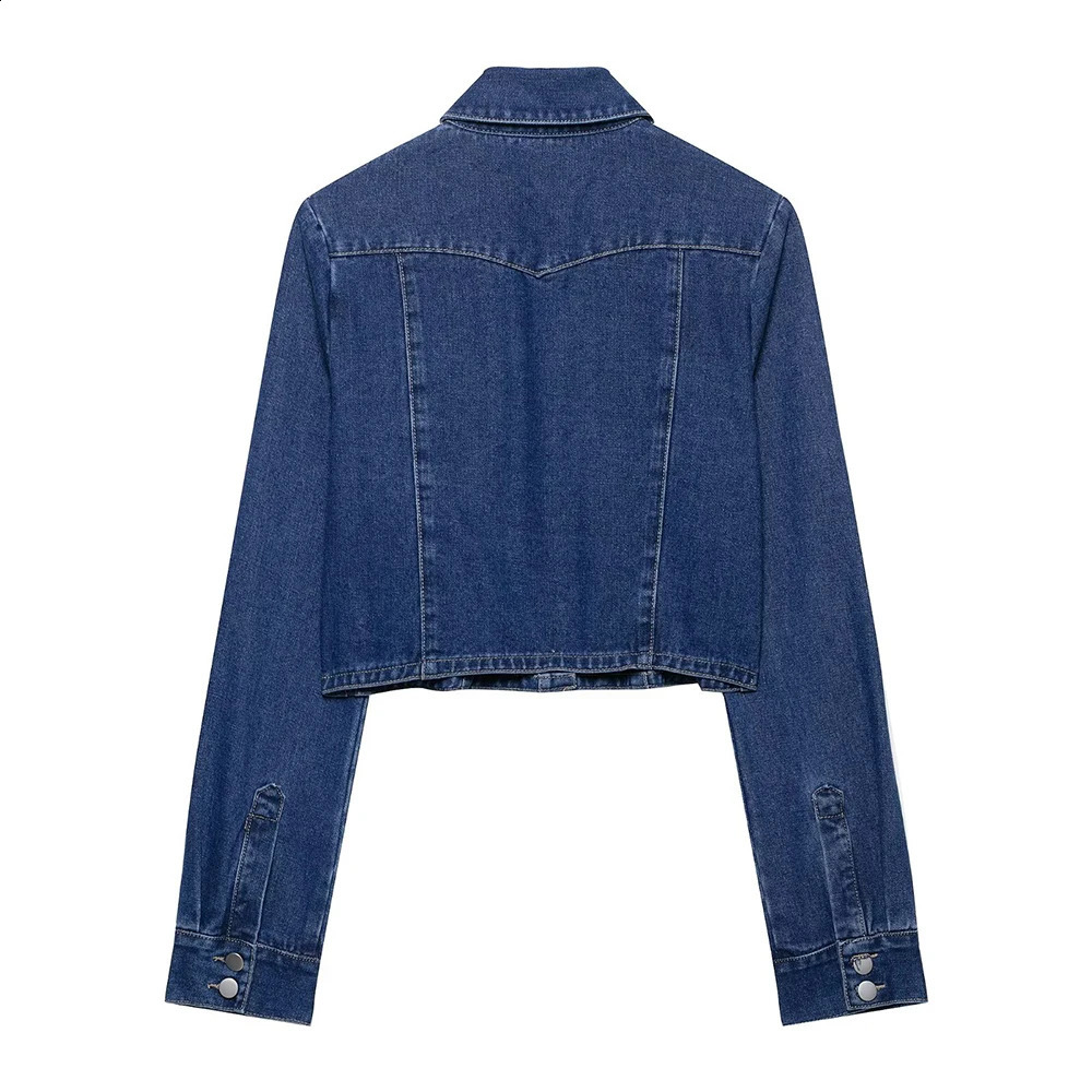 womens fashionable European and American casual collar long sleeved denim top high waisted jeans set 250319