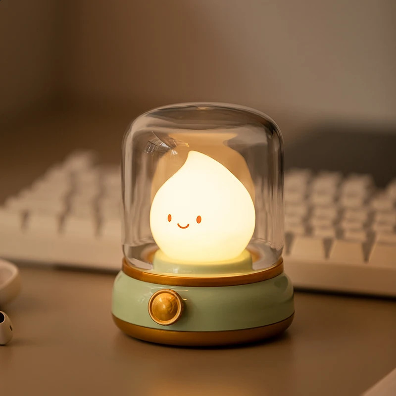 Mini Desktop LED Cute Night Lamp Creative USB Rechargeable Portable Cartoon Table Lamp For Coffee Bar Home Decor el Bedroom 250319