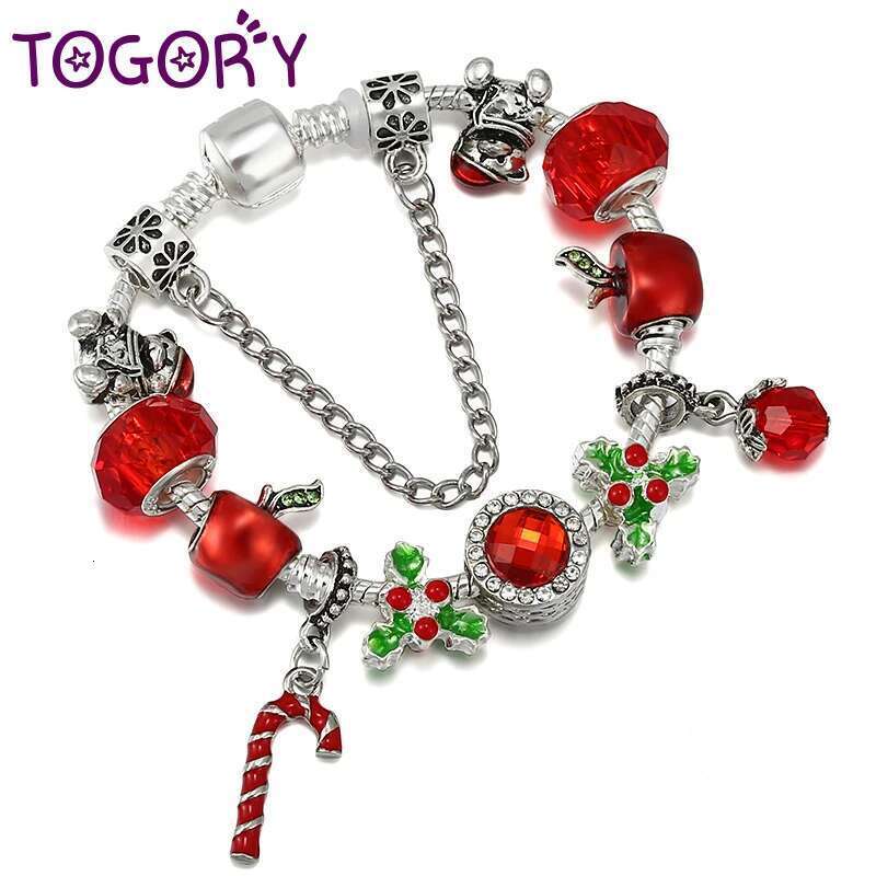 New Christmas Series Pendant Bracelet With Christmas Tree Beads Charm Bracelets For Women Men Christmas Jewelry Gift