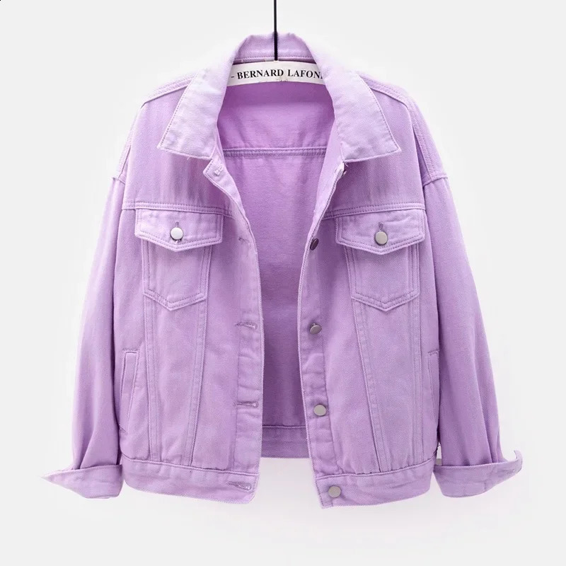 Classic denim jacket womens jeans make boyfriend womens jacket oversized loose jacket womens vest purple white yellow unprinted good product 250317