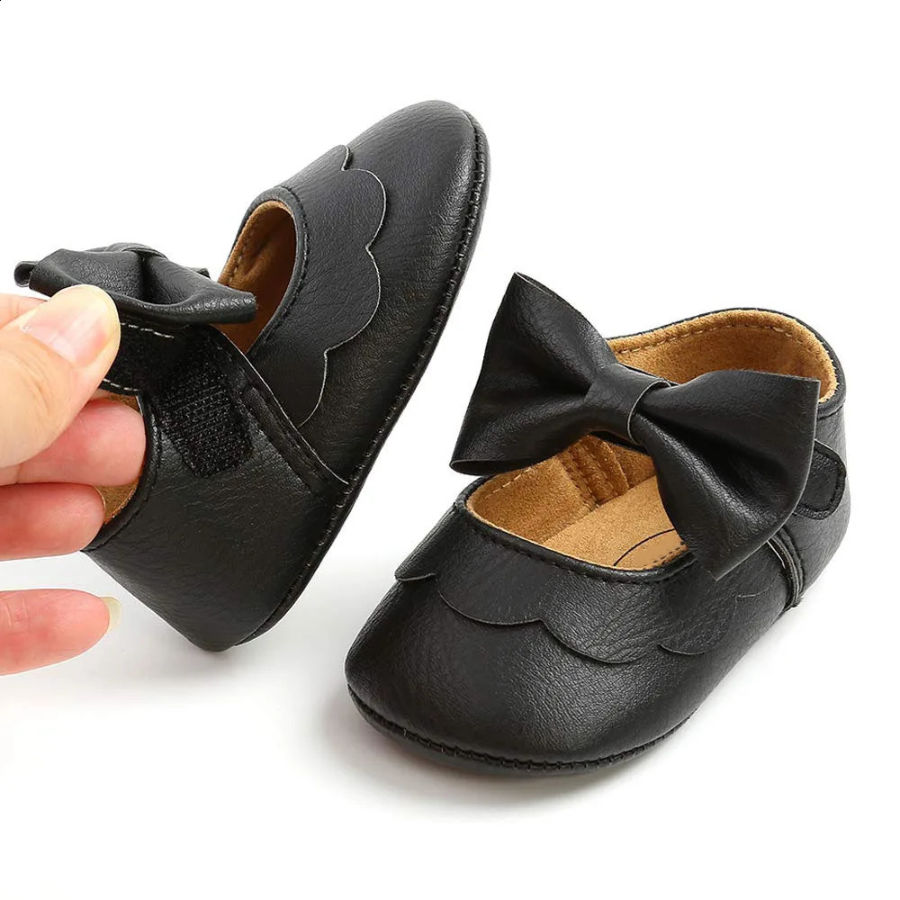 Baby Girls Mary Jane Flats with Bowknot Bow knot Non-Slip Toddler First Walkers Princess Dress Shoes 250319