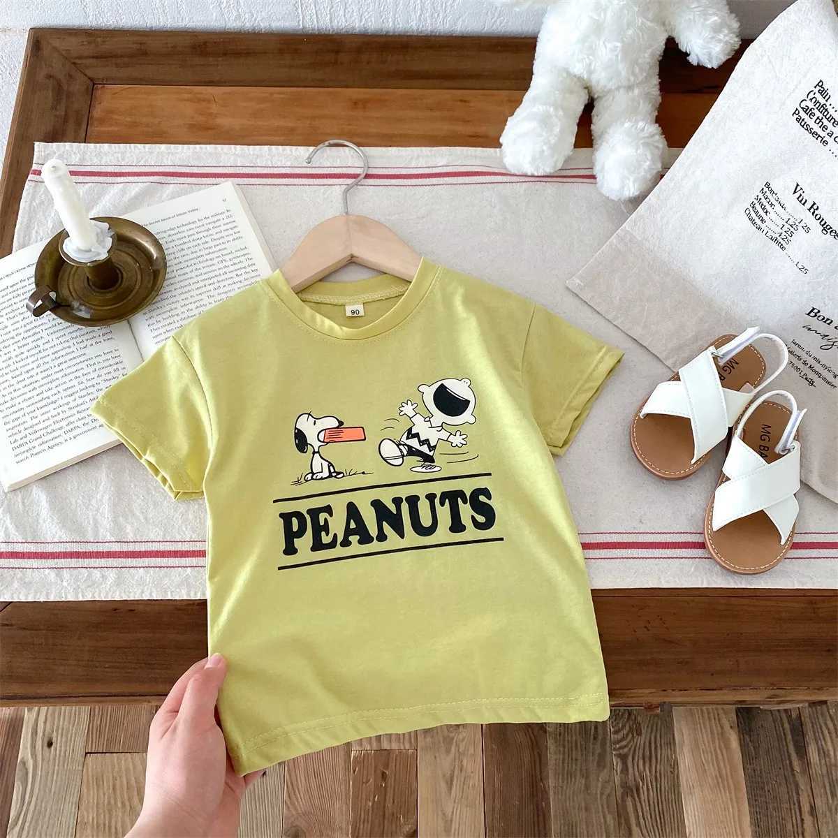 Summer clothing printing cartoon childrens short sleeved T-shirt popular fashion baby boys and girls Crewneck Pullover childrens T-shirtT250320