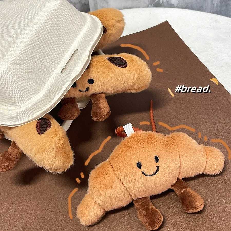 Kawaii Croissant Long Bread Series Plush Keychain Cute Decorative Backpack Pendant Plush Toy Doll Keyring Girl GiftXJ250319