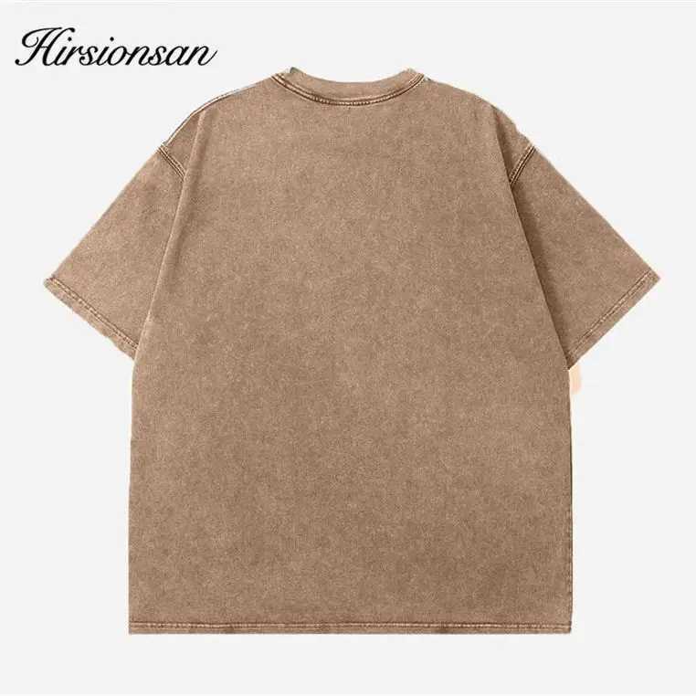 Hirssionsan Pickled T-shirt Womens Retro Cotton T-shirt Street Clothing Soft Mineral T-shirt Girls Loose Letter Printed Top Y2kT250320