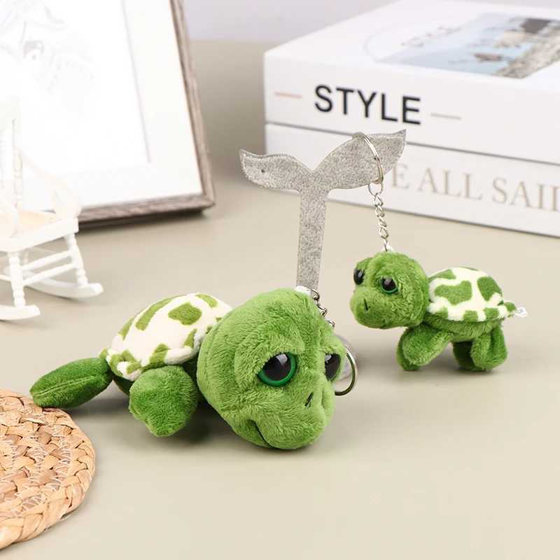 1 piece of 7/10CM cute plush turtle doll keychain soft filled toy keychain bag decoration pendant car keychain childrens giftXJ250319