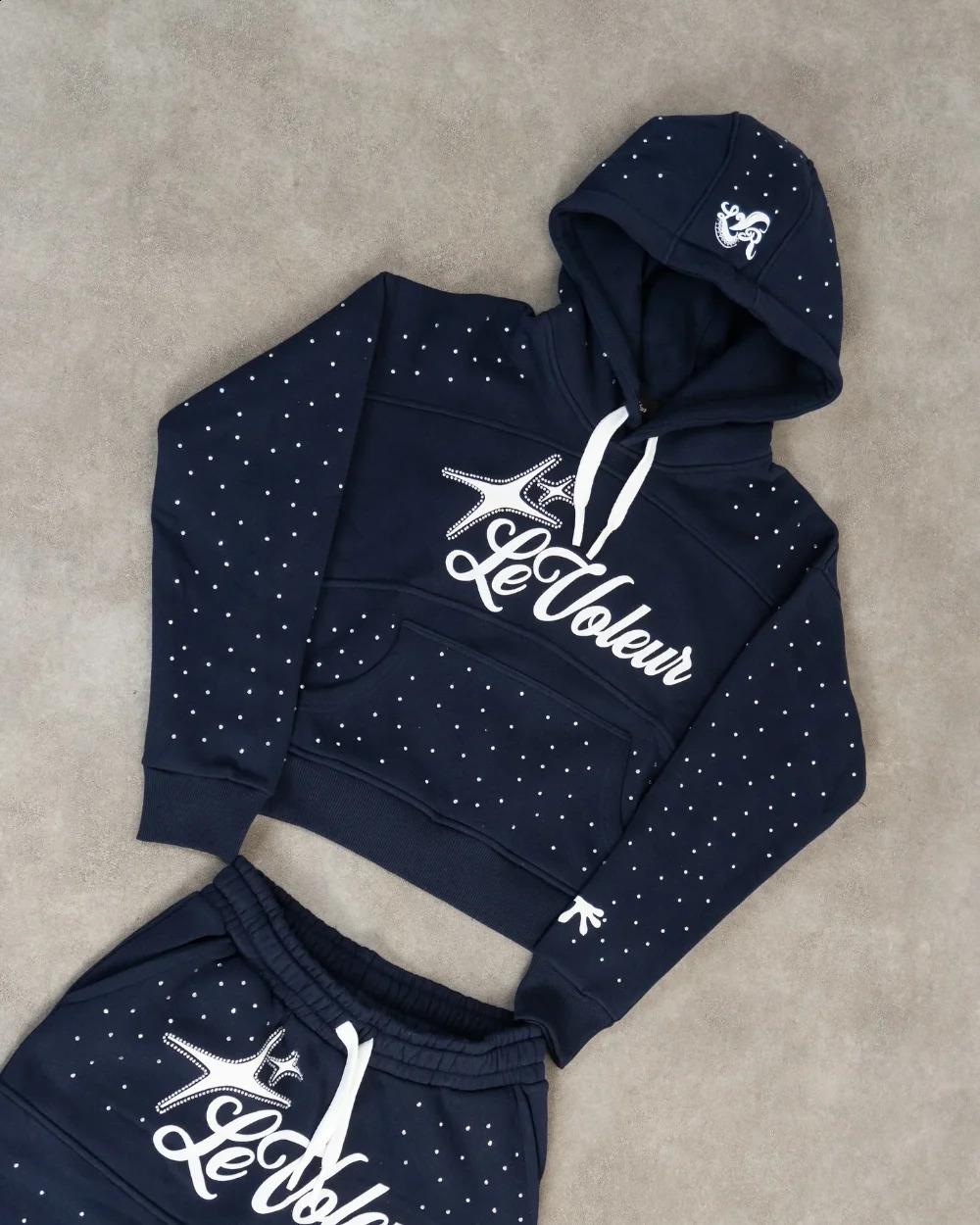 Streetwear Letters Hooded Sweatshirt Two Piece Mens Womens Hip Hop Alphabet Vintage Super David Clothes Rock Casual Set 2025 250319