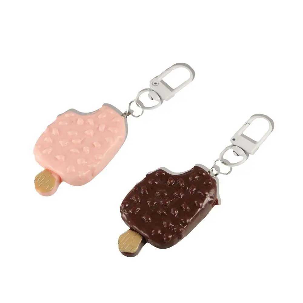 Pendant Chocolate Ice Cream Keychain Jewelry Accessories Charm Simulation Food Keychain Car KeychainXJ250319