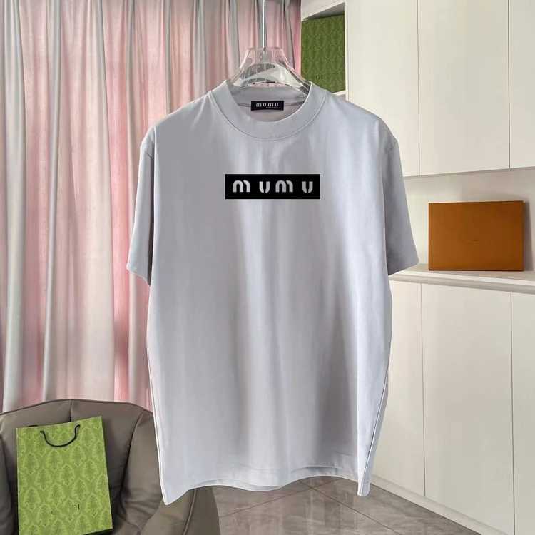 25 Years Boom Brand American High Version Miu Short Sleeve T-shirt Cotton Chest Printed Letter L Casual Fashion Men and WomenT250320