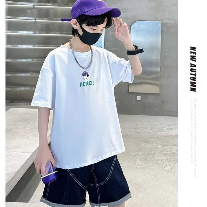 Fashionable summer childrens clothing for boys and girls American style cartoon cotton printed T-shirt childrens short sleeved top O-neck T-shirtT2503