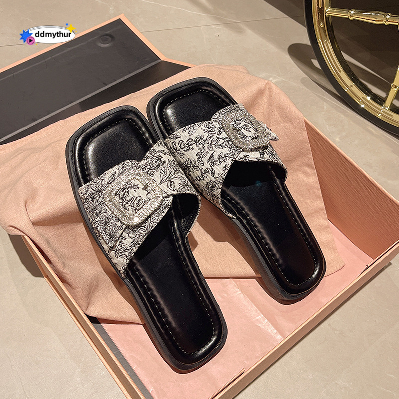 China-Chic Fashion Slippers Women's Spring and Autumn 2024 New Small Fragrance Thick Bottom Lazy Slip on ddmythur