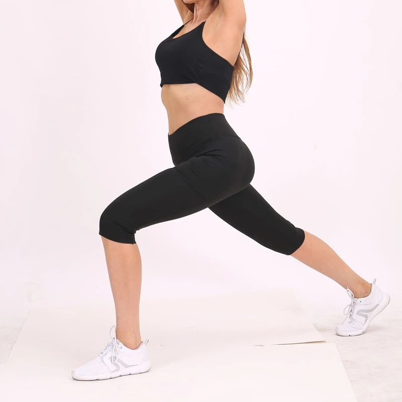 Elastic Fitness Leg Exercise Womens Yoga Pants Summer Girls Backpack Running Tight Waist 250320
