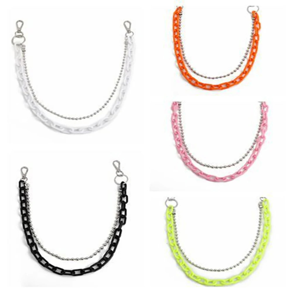 1 Set Detachable Punk Pants Chain Resin Double Layers Candy Color Hanging Ropes Party Retro Geometric Hip Hop Waist Chains 250320