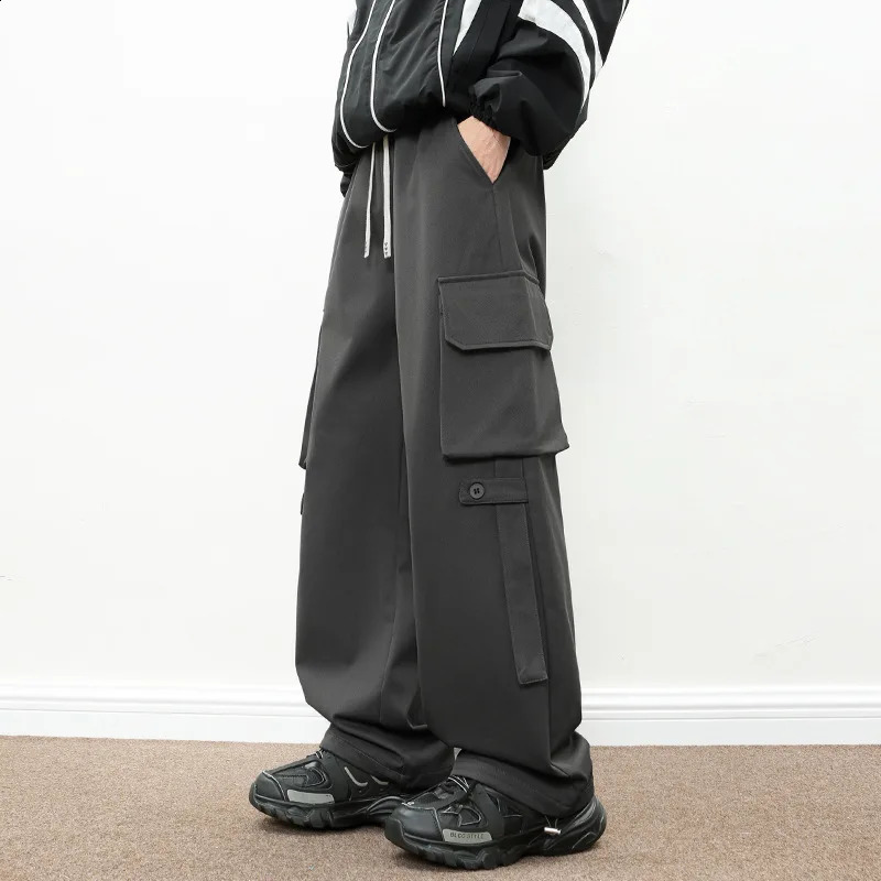 Work Pants For Men In Spring MultiPocket Casual Loose Straight Mens High End Clothing Jogger Man 250319