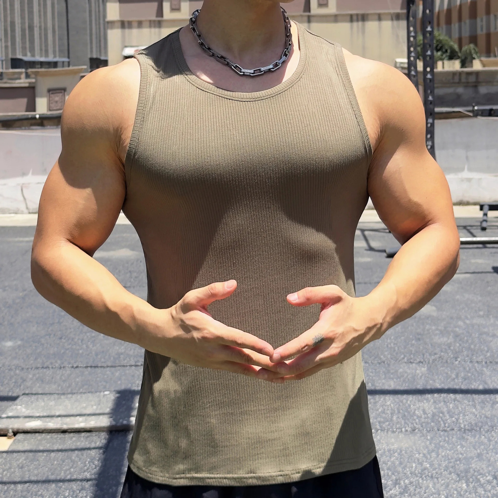 2024 Summer Mens Tank Top Gym Fitness Sleeveless Shirt Casual Sportswear Underwear 250319