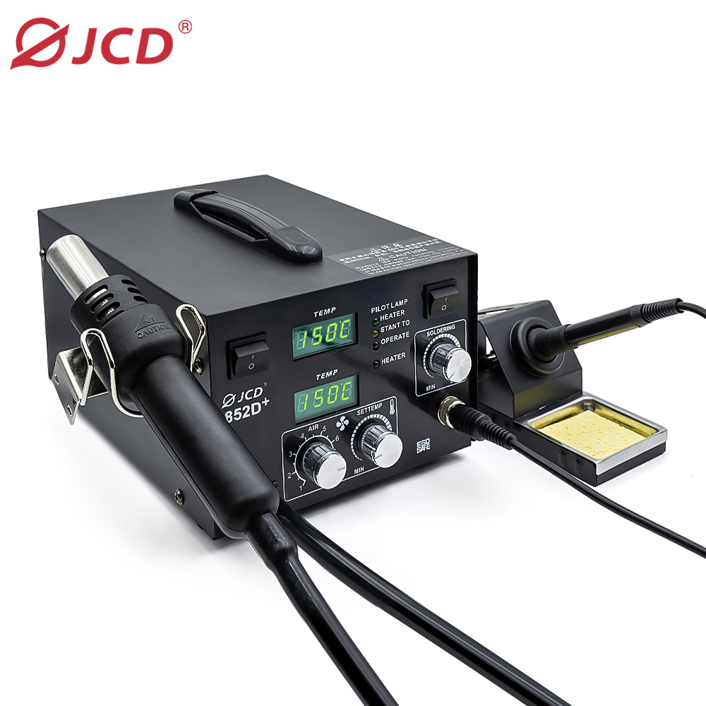 JCD 852D+ 650W Soldering Station Soldering Iron Hot Air Station Welding tation Solder Cautin Iron