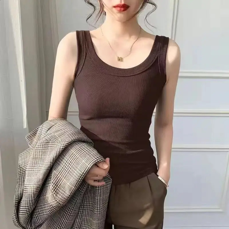 womens vest casual matching sleeveless top office basic spring trend fashionable 250319