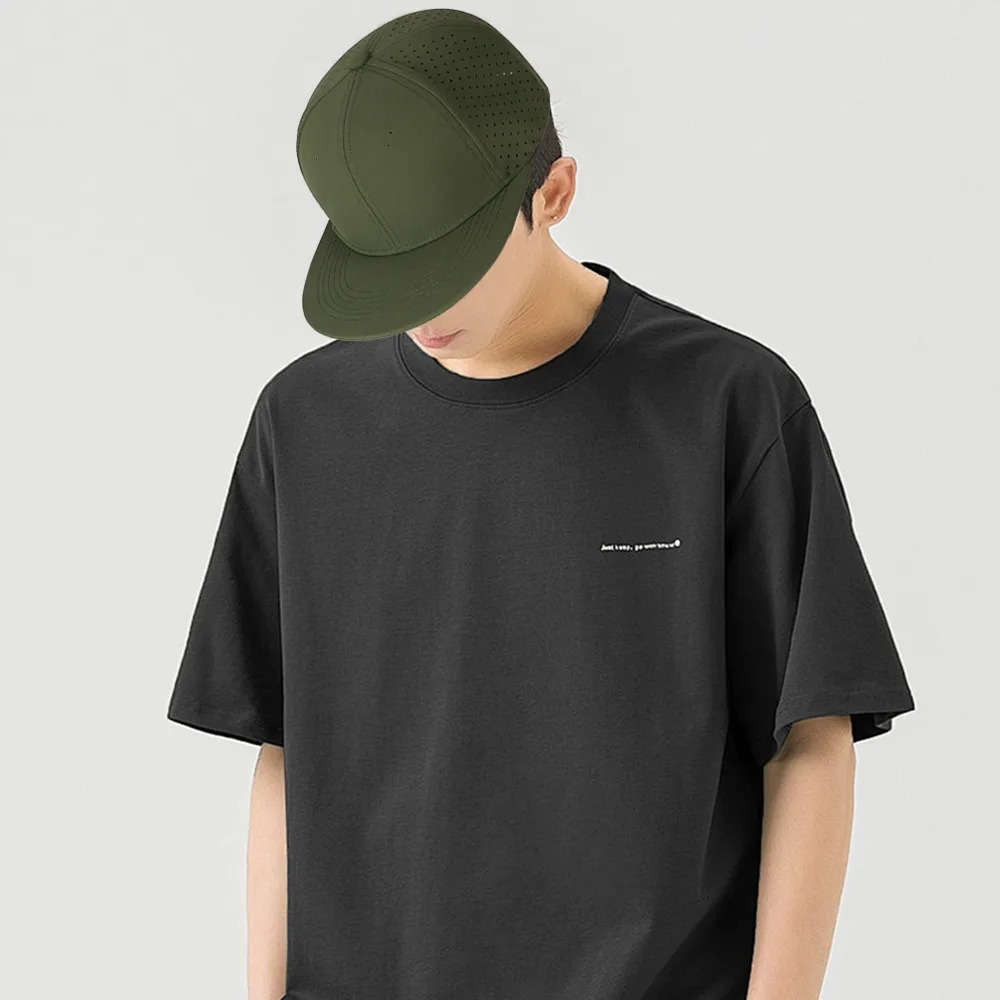 High Quality Full Closed Mens Spring Summer Baseball Cap Causal Solid Trucker Hat 6 Panels Breathable Flat Brim Stretchy Caps 250320