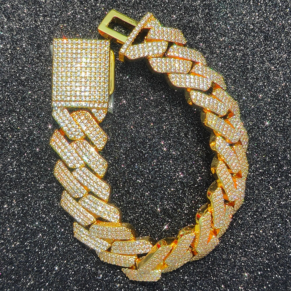 High Quality Hip Hop Jewelry 20mm Bling Iced Out Necklace Three Row Thick And Heavy Cuban Link Chain Necklace For Men
