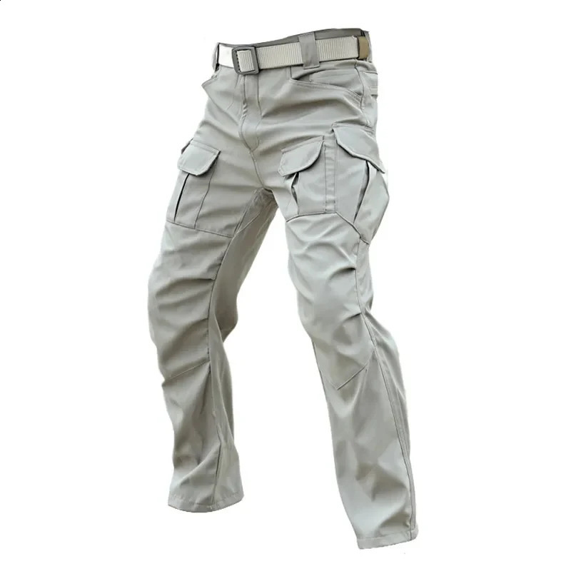 Casual mens long pants with multiple pockets tactical cargo durable combat hiking and jogging Trouser 250319