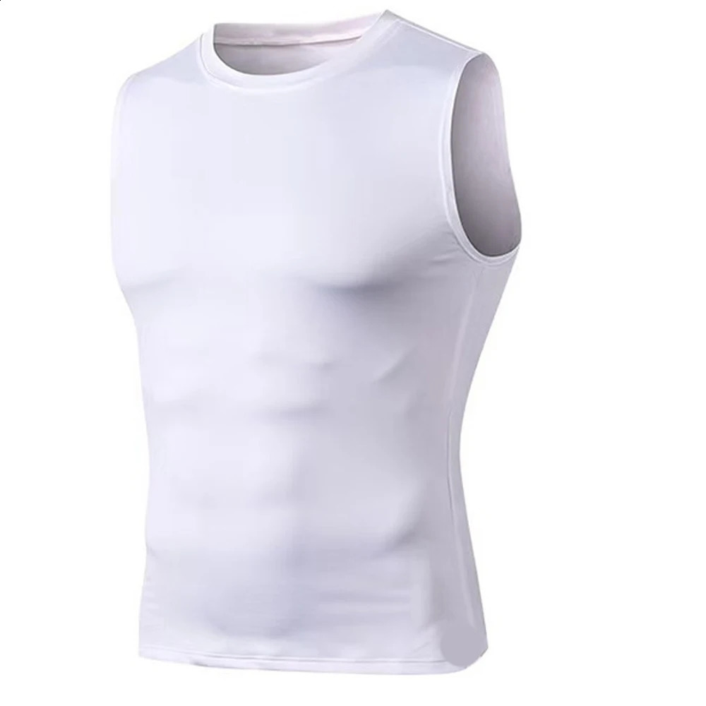 Mens printed vest compression shirt Christian sports quick drying Tshirt gym running basic layer 250319